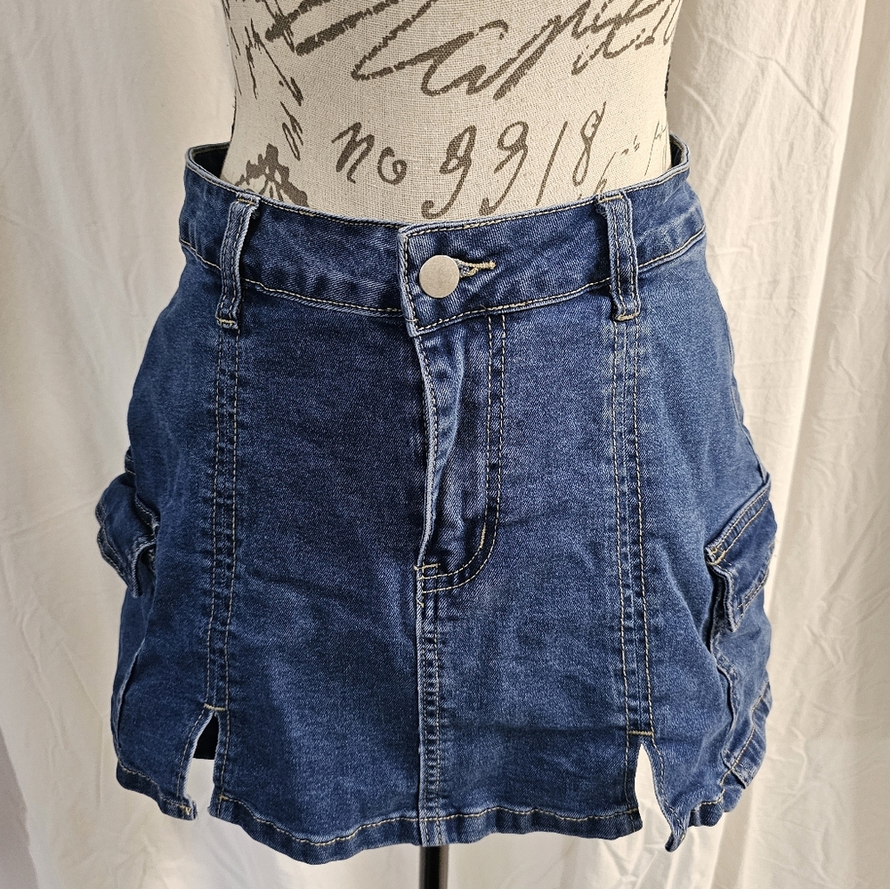 Blue Denim Skorts